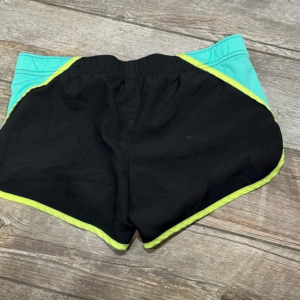 Girls Black and Green Athletic Shorts​